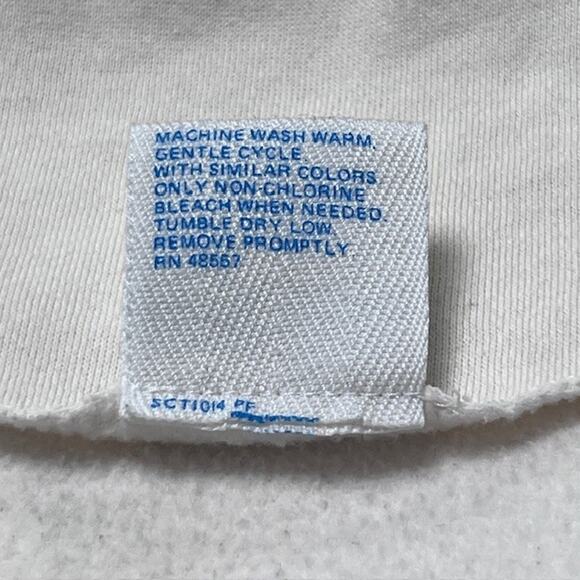 Vintage Sweatshirt Mervyn's Cheetah Small Long Sleeved White Pink Pockets - Picture 7 of 8